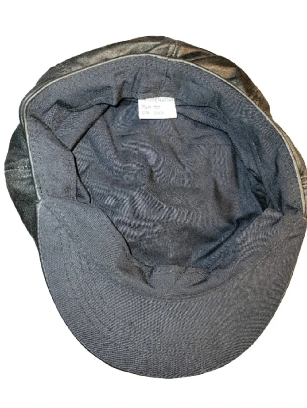 Genuine Leather Black Driving Cap Newsboy Hat 57mm (US Size 7 1/8) Med